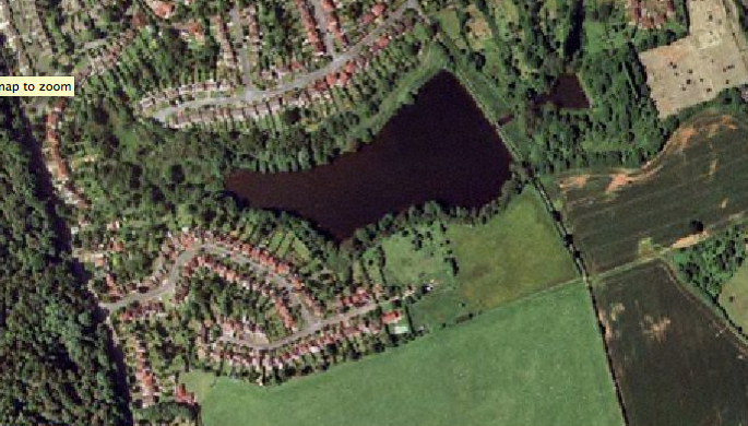 Cofton Lake from Google Maps satellite view