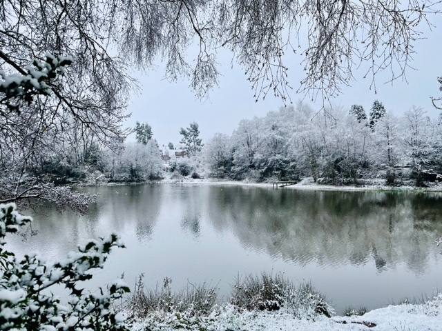 Cofton Lake after snow